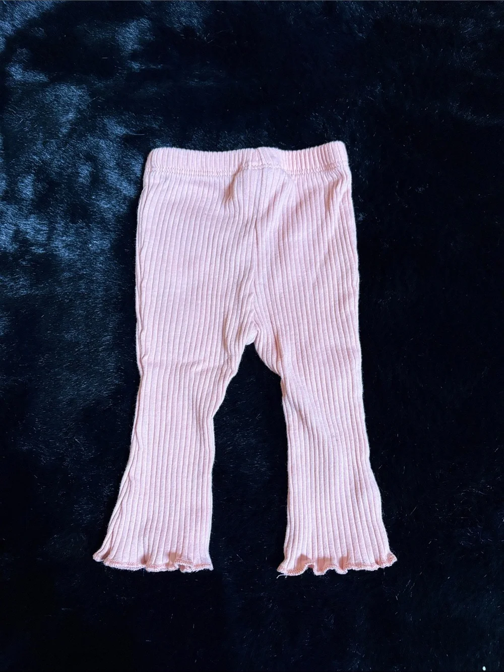 Nicole Miller Light Pink Ribbed Flare Leggings
